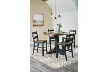 Valebeck Counter Height Dining Table and 4 Barstools