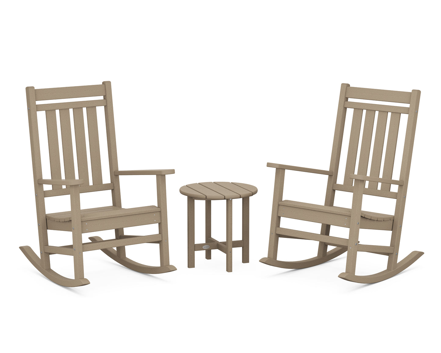 POLYWOOD® Estate 3-Piece Rocking Chair Set in Vintage Sahara