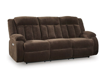 Observation Power Reclining Sofa with Drop Down Table - Chocolate