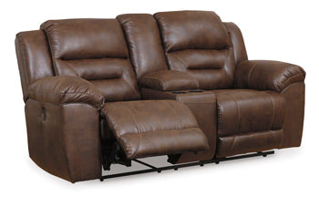 Stoneland Power Reclining Loveseat with Console - Chocolate