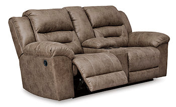 Stoneland Reclining Loveseat with Console - Fossil