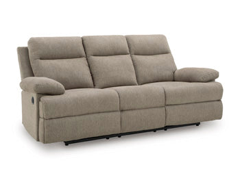 Side-Swipe Reclining Sofa with Drop Down Table - Mocha
