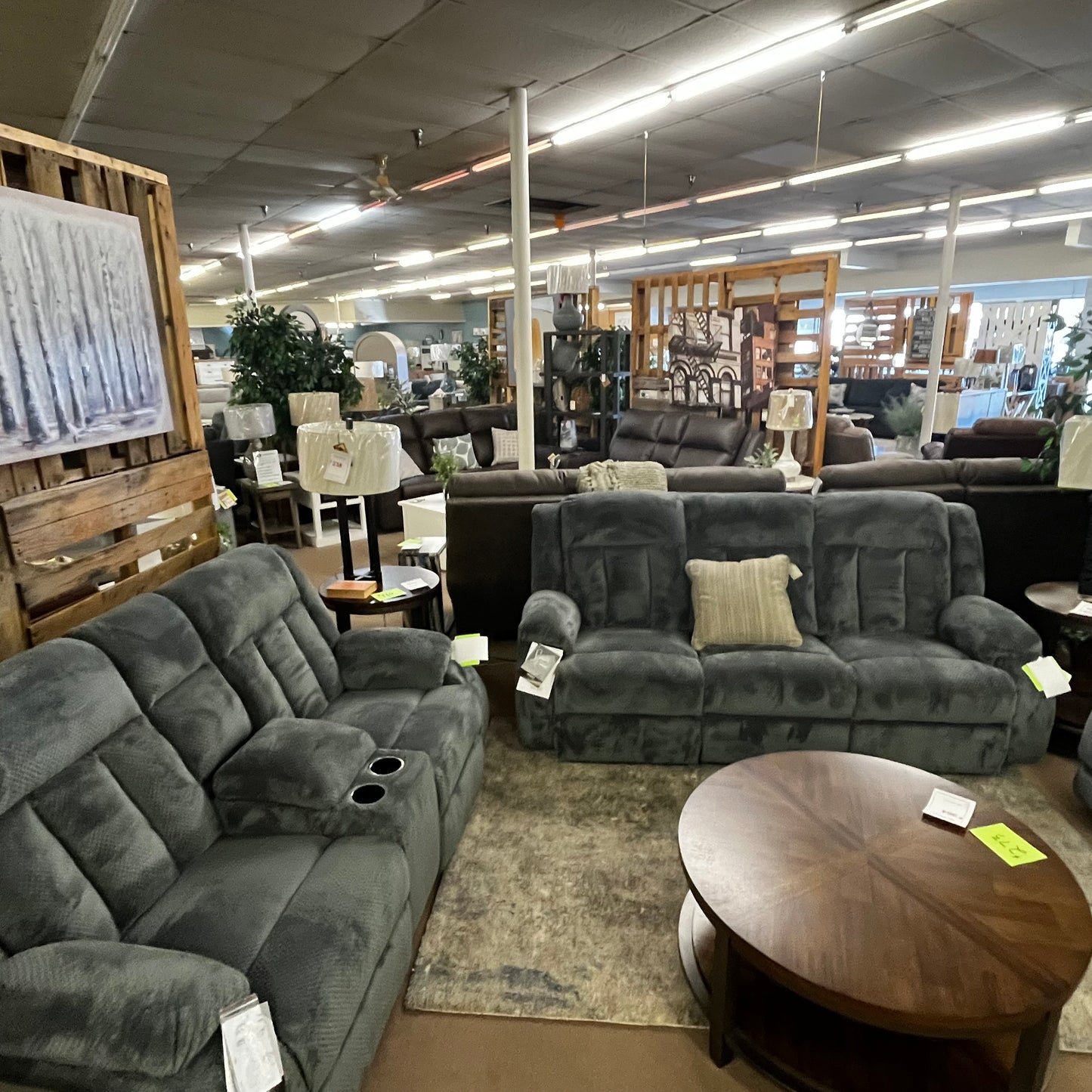 Observation Power Reclining Sofa with Drop Down Table - Steel