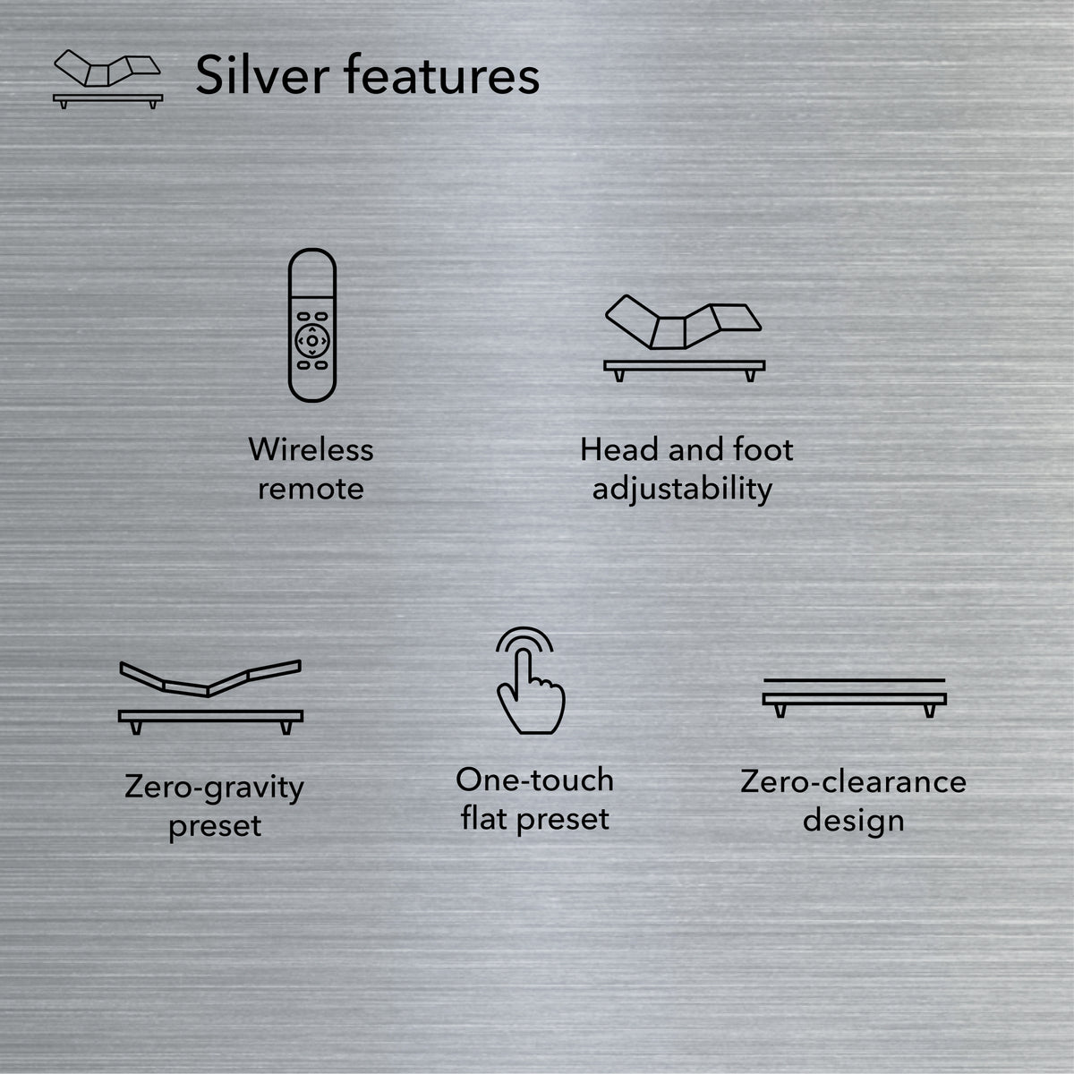 baselogic™ Silver Adjustable Base - Queen