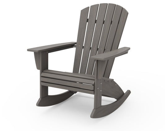 POLYWOOD® Nautical Curveback Adirondack Rocking Chair in Driftwood