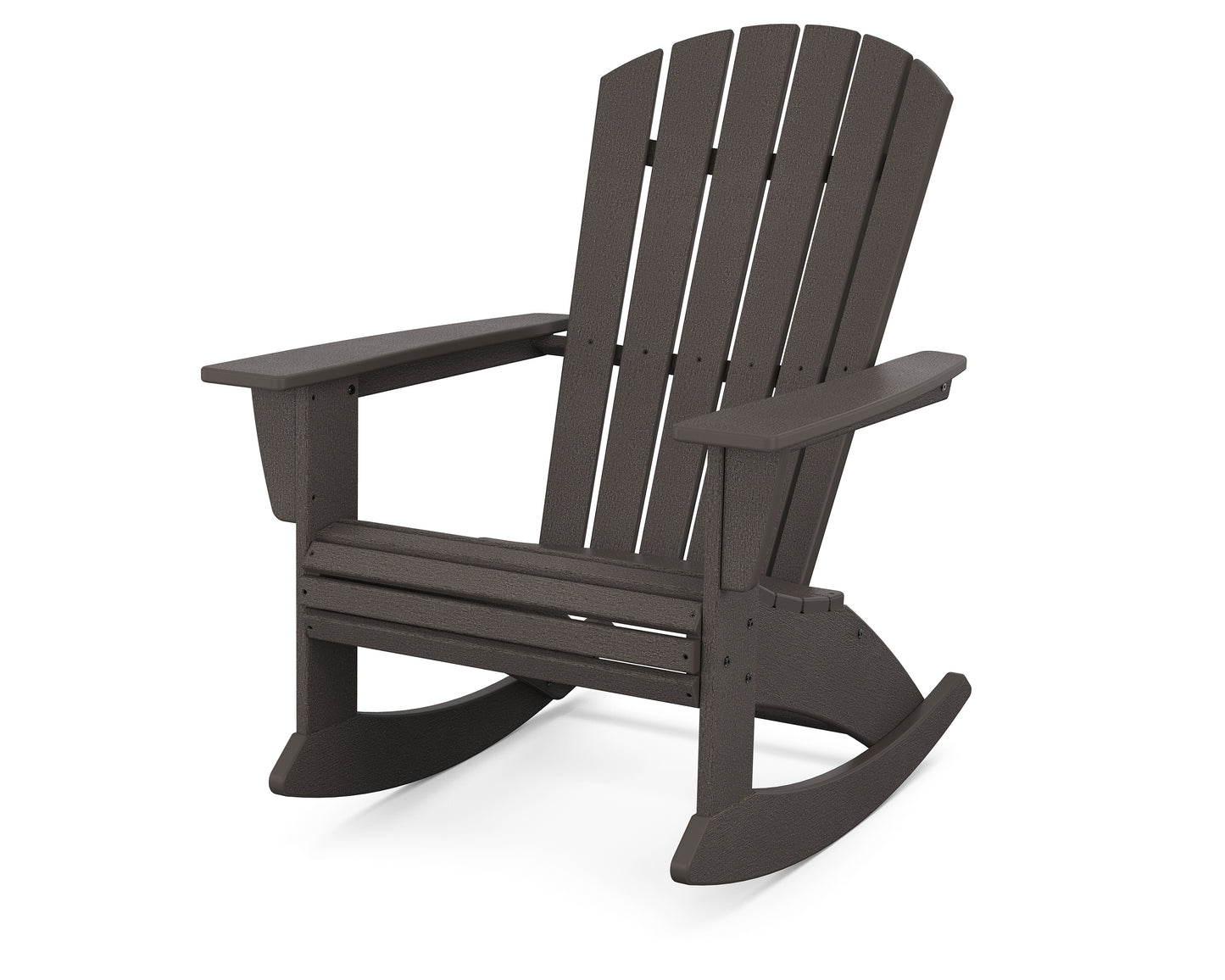 POLYWOOD® Nautical Curveback Adirondack Rocking Chair in Vintage Coffee