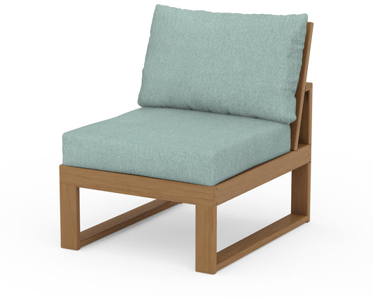 POLYWOOD® Modular Armless Chair in Natural / Glacier Spa