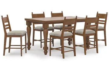 Greddinton Counter Height Dining Table and 6 Barstools