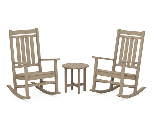 POLYWOOD® Estate 3-Piece Rocking Chair Set in Vintage Sahara