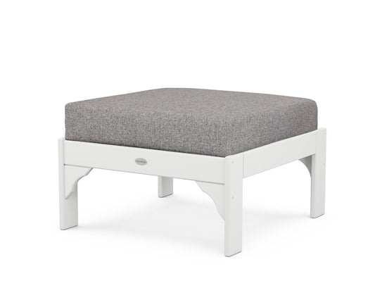 POLYWOOD® Vineyard Deep Seating Ottoman in White / Grey Mist
