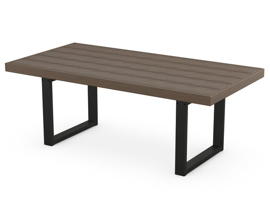 POLYWOOD® EDGE 40" x 78" Dining Table in Black / Kona