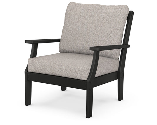 POLYWOOD® Braxton Deep Seating Chair in Black / Weathered Tweed