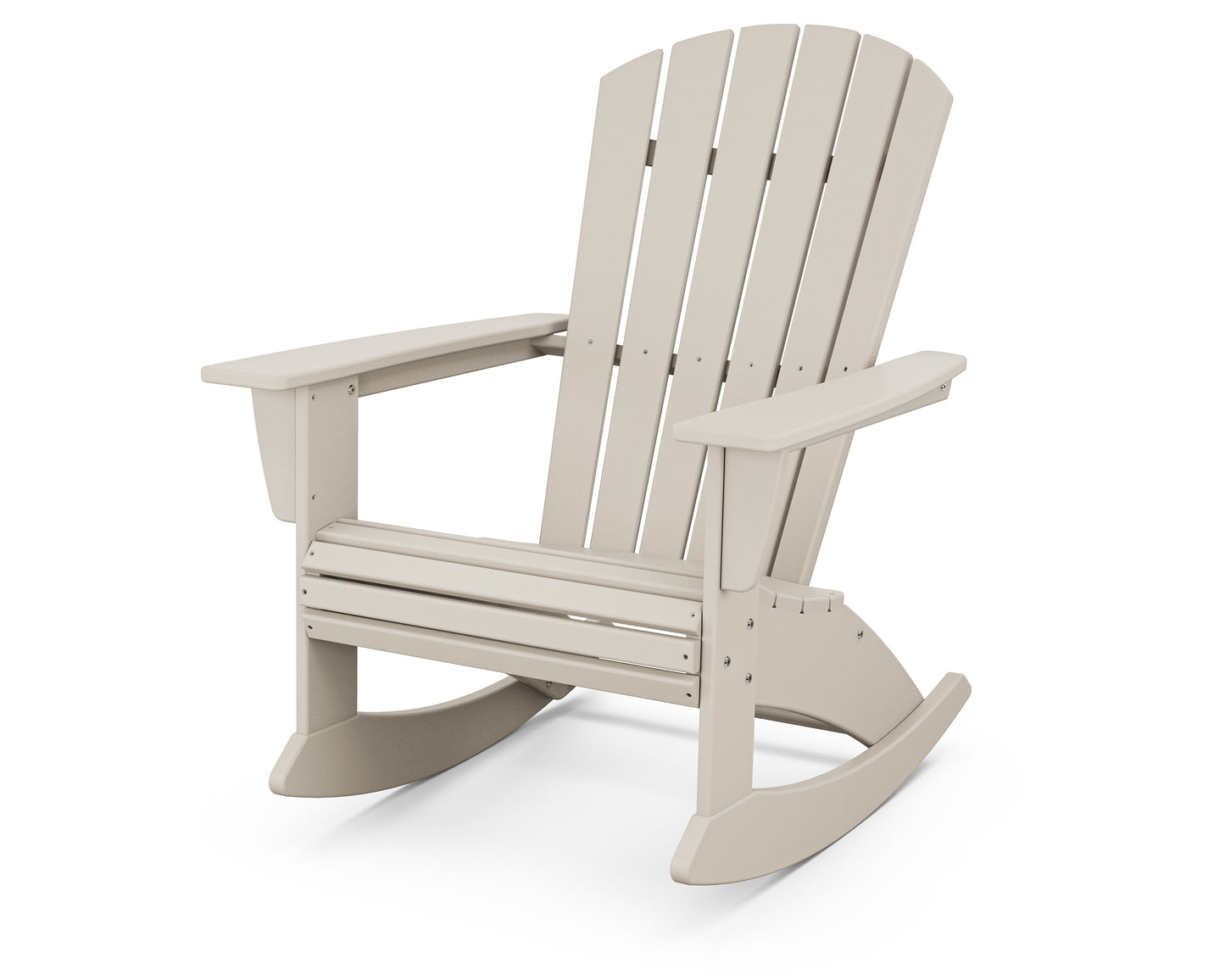 POLYWOOD® Nautical Curveback Adirondack Rocking Chair in Sand
