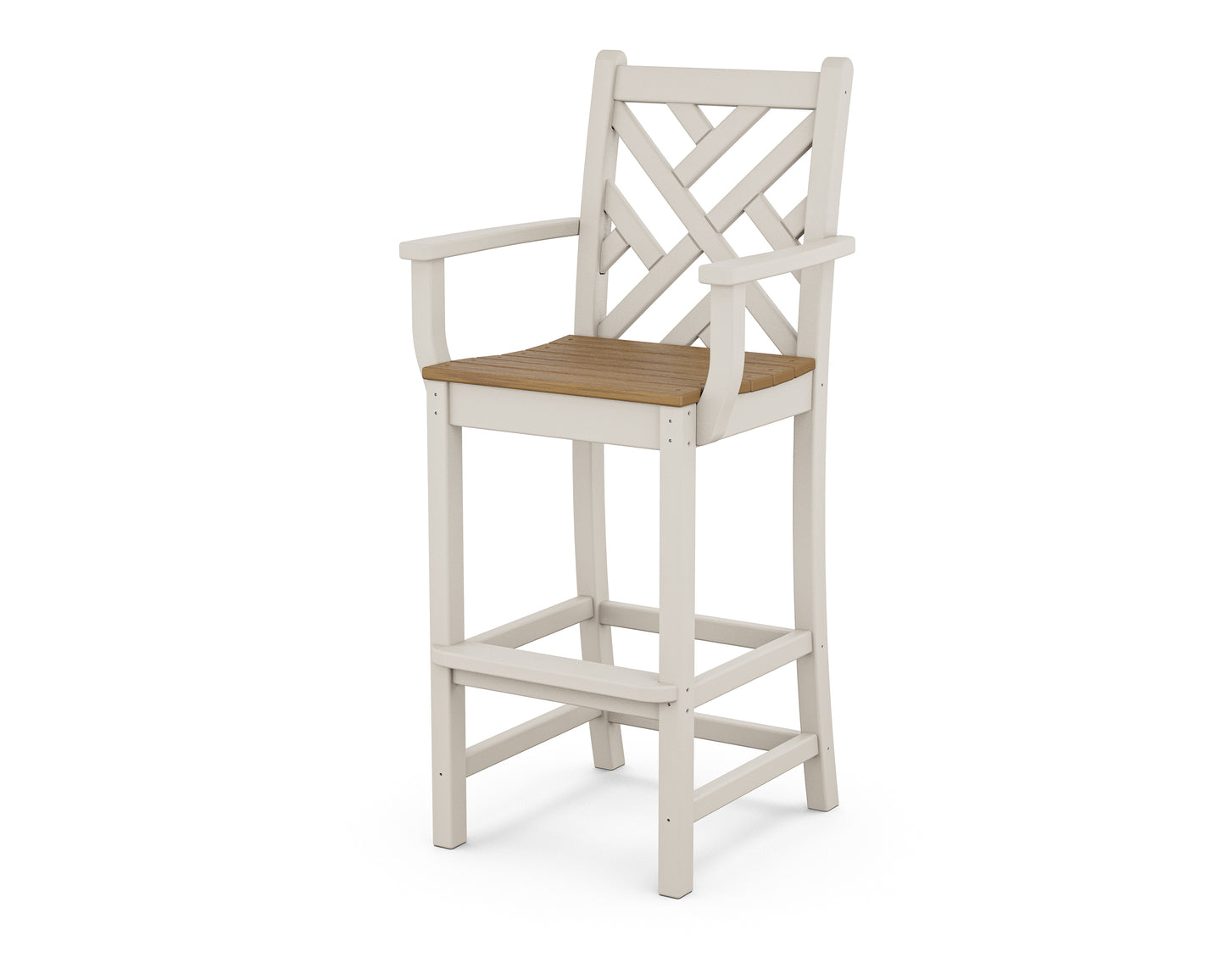POLYWOOD® Chippendale Bar Arm Chair in Sand / Natural