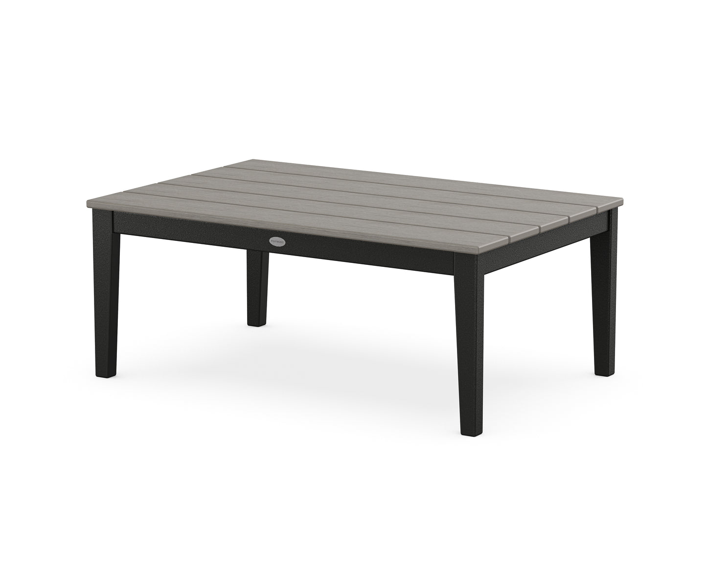 POLYWOOD® Newport 28" x 42" Coffee Table in Black / Driftwood