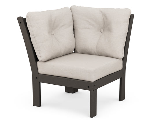 POLYWOOD® Vineyard Modular Corner Chair in Vintage Coffee / Cast Ash