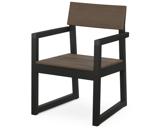 POLYWOOD® EDGE Dining Arm Chair in Black / Kona