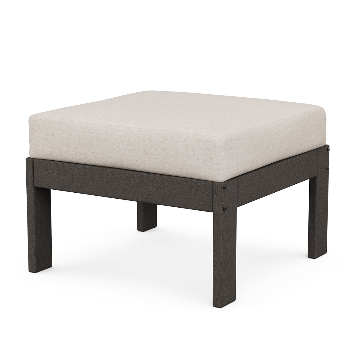POLYWOOD® Vineyard Modular Ottoman in Vintage Coffee / Cast Ash
