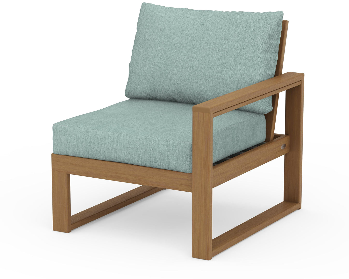 POLYWOOD® EDGE Modular Right Arm Chair in Natural / Glacier Spa