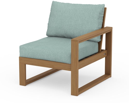 POLYWOOD® EDGE Modular Right Arm Chair in Natural / Glacier Spa