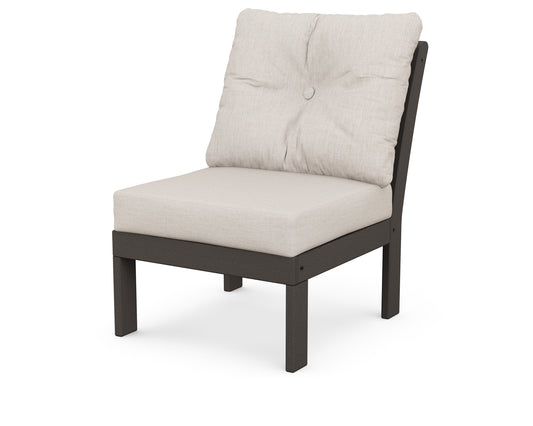 POLYWOOD® Vineyard Modular Armless Chair in Vintage Coffee / Cast Ash